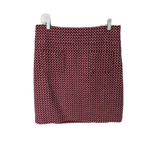 Ann Taylor LOFT Sz 10 Multicolored Pink Wool Blend Tweed  Pencil Skirt New